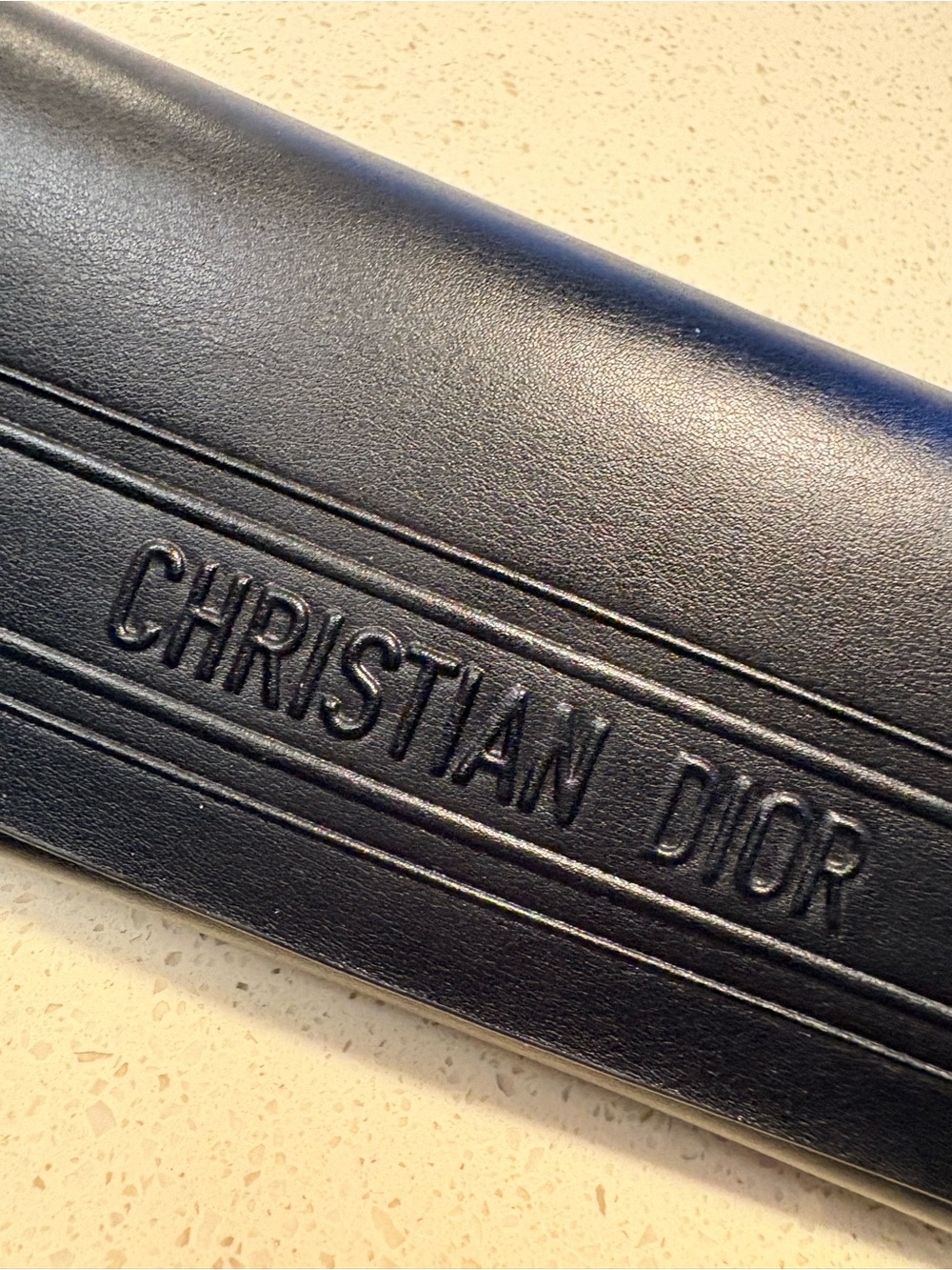 Authentic Christian Dior Black Leather Sunglasses Eyeglasses Case